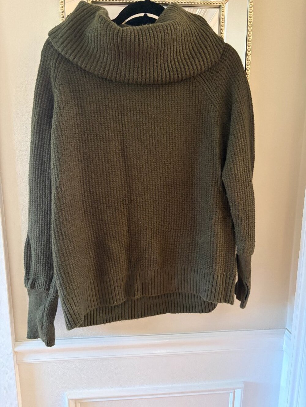 Forest Green Cowl Neck Sweater, Size L, Market & Spruce
